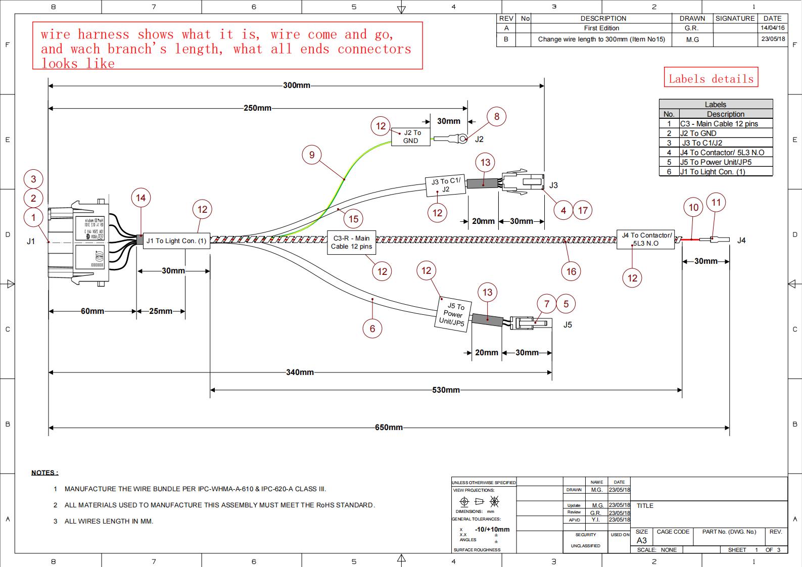wire harness drawing