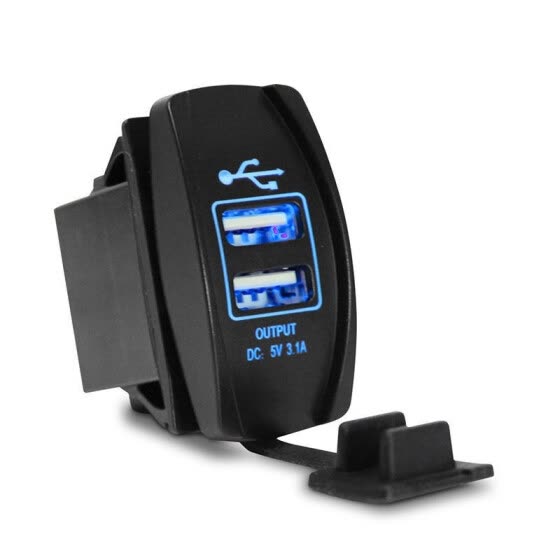 rocker switch type dual USB charger