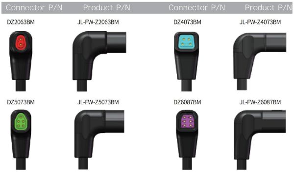 Special shaped 2,4,5,6-pins elbow waterproof connector