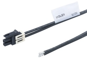Micro-Fit+ 2P Black Female to tinned end Cable Assembly