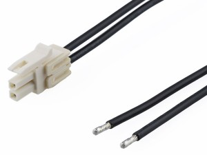 Micro-Fit+ 2P white Female to tinned end Cable Assembly