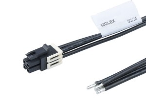 Micro-Fit+ 4P Black Female to tinned end Cable Assembly
