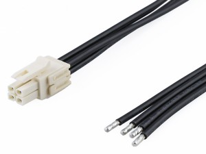 Micro-Fit+ 4P white Female to tinned end Cable Assembly