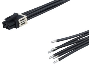 Micro-Fit+ 6P Black Female to tinned end Cable Assembly