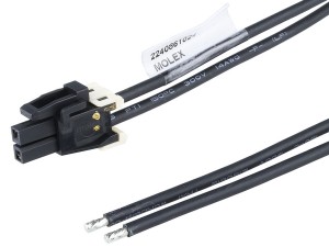Mini-Fit Max Connector 2P to tinned end wire harness