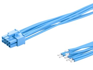 Mini-Fit Versa Color Connector Blue 8P to tinned end wire harness