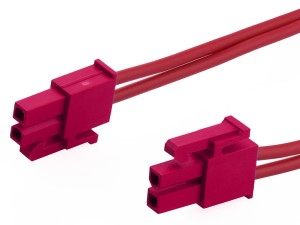 Mini-Fit Versa Color Connector Red 2P wire harness