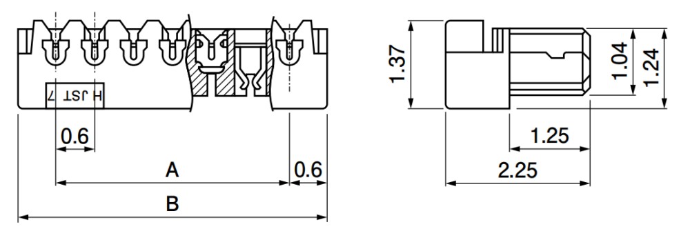 JST XSR Socket Size