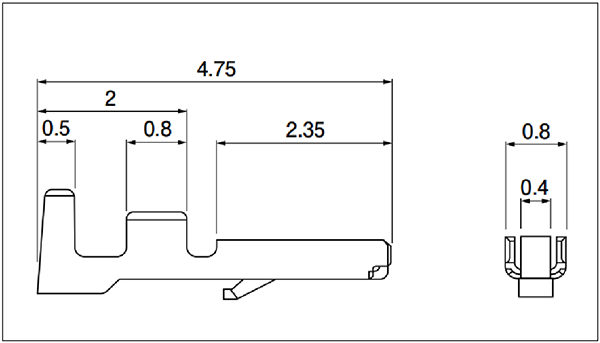 JST SHLD connector Contact Size