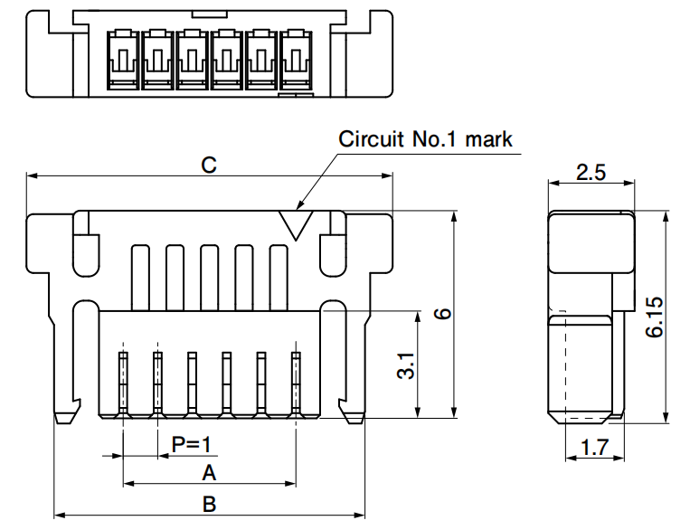 SHJ Connector Housing Size