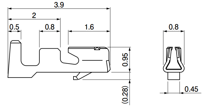 SHJ Connector Terminal Size