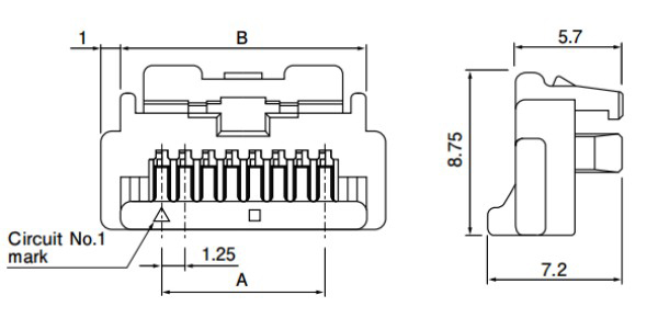 Housing Side Feed type 5 to 8 circuits