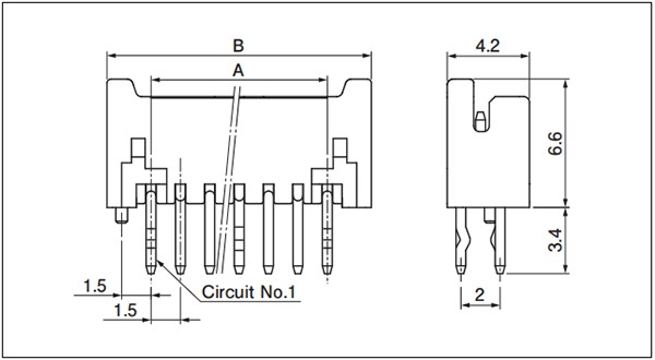 CZ connector Through-hole type Header top entry type