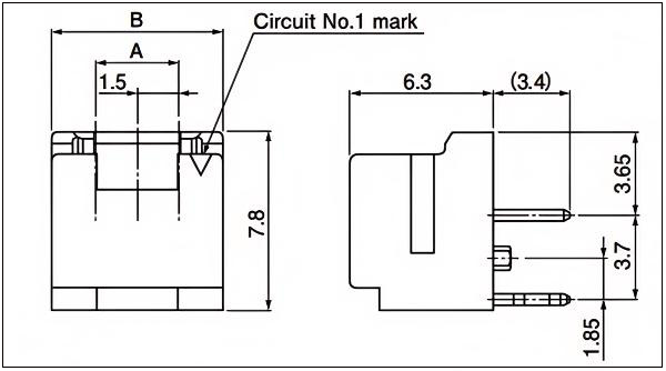 Header (DIP type) Side entry type 2-5 circuits