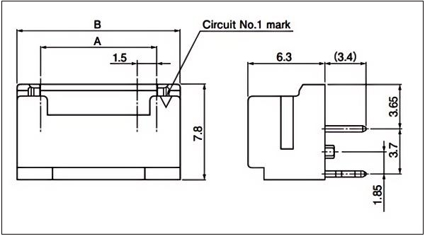 Header (DIP type) Side entry type 6-9 circuits