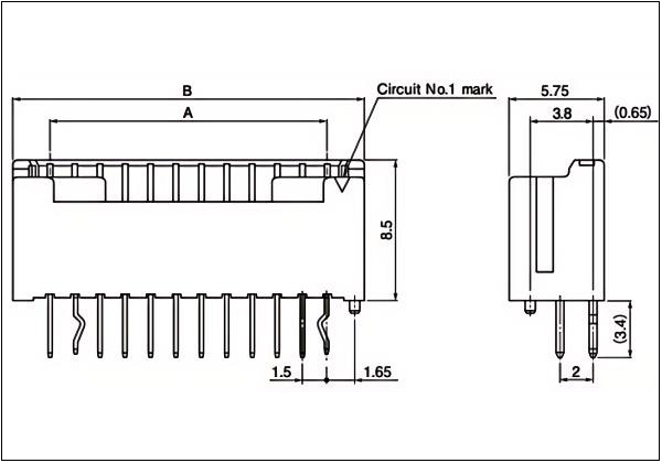 Header (DIP type) top entry type 10-16 circuits