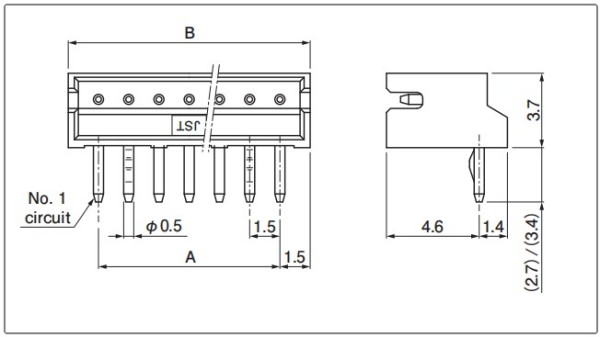 Header- Through-hole type Side entry type