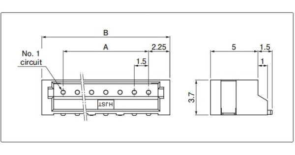 Header SMT type, SM4 type (with reinforcement) Side entry type