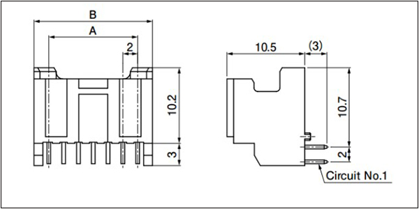 JST PAD Header Side entry type 10 to 14 Circuits