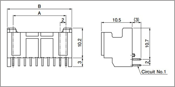 JST PAD Header Side entry type 16 to 24 Circuits