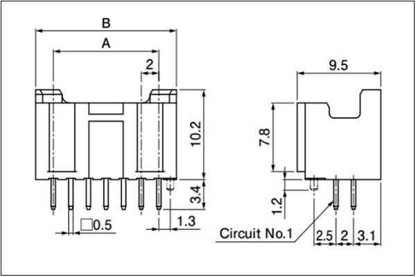 JST PAD Header Top entry type 10 to 14 Circuits