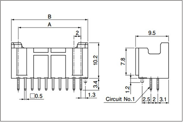 JST PAD Header Top entry type 16 to 24 Circuits
