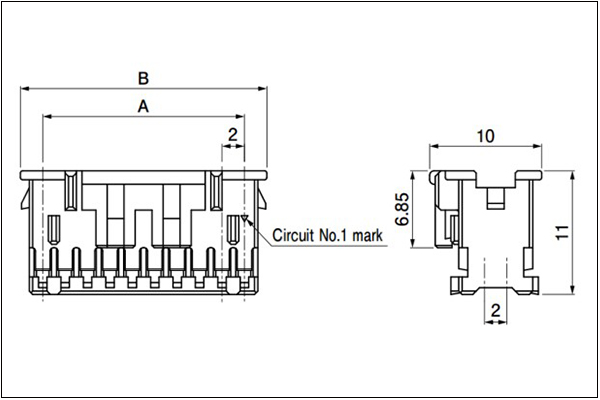 JST PAD Housing 16 to 24 circuits
