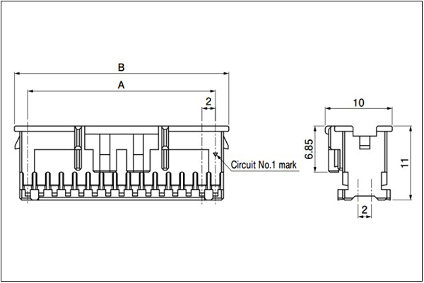 JST PAD Housing 40 circuits