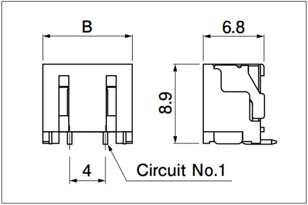 JST PBV Header Top entry type 2 circuits