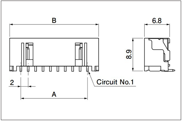 JST PBV Header Top entry type 9 to 12 circuits