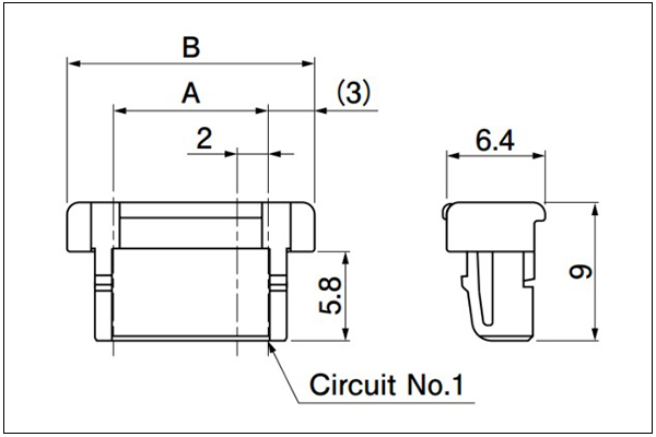 JST PBV Housing 3 (2 circuits in common use) to 8 circuits
