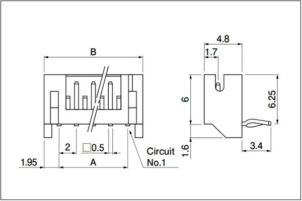 JST PH Header (Low Insertion Force Type) Side entry type