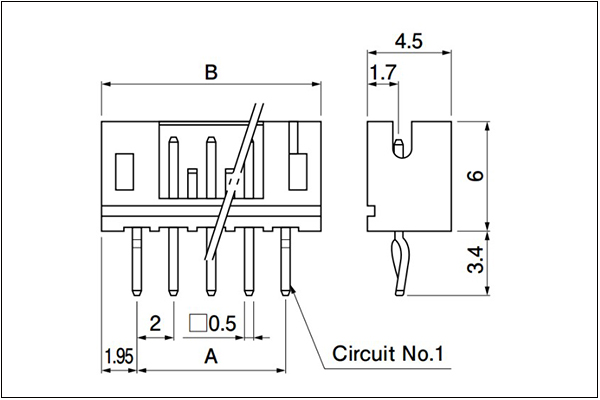 JST PH Header (Low Insertion Force Type) Top entry type 3 to 16 Circuits