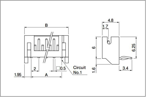JST PH Header Side entry type