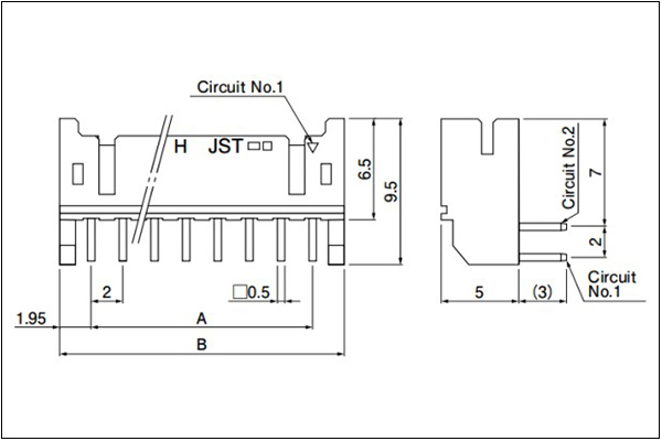 JST PHD Shrouded Header Side entry type