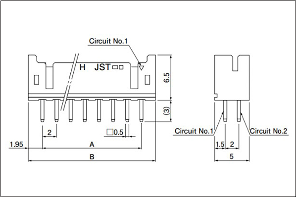 JST PHD Shrouded Header Top entry type