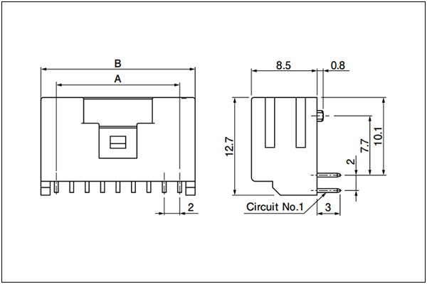 JST PUD header (DIP Type) - Side Entry Type - 12 to 18 Circuits
