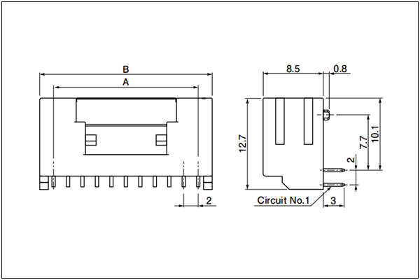 JST PUD header (DIP Type) - Side Entry Type - 20 to 40 Circuits