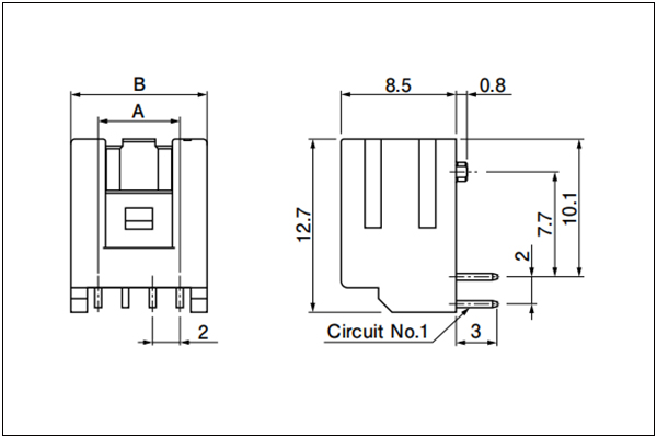 JST PUD header (DIP Type) - Side Entry Type - 8, 10 Circuits