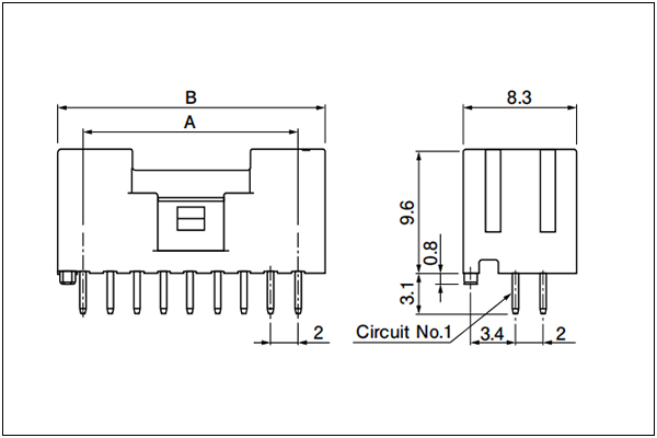 JST PUD header (DIP Type) - Top Entry Type - 12 to 18 Circuits
