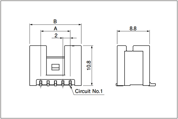 JST PUD header (SMT Type) - 10 Circuits