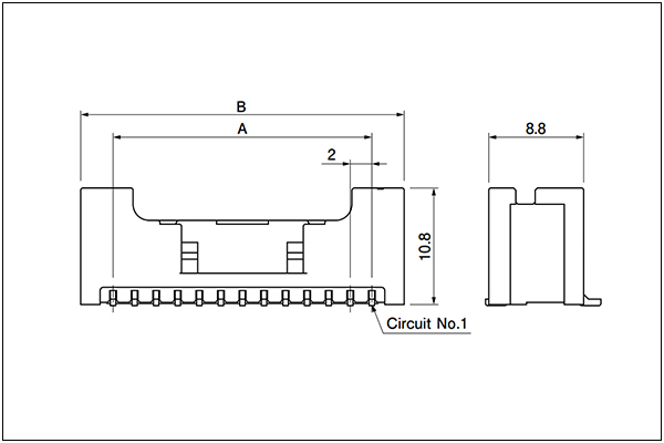 JST PUD header (SMT Type) - 24 to 28 Circuits