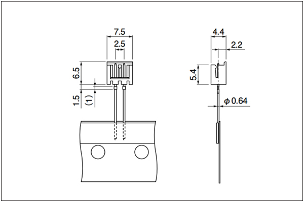JST EH Header on radial-tape - TS type - 2 Circuits