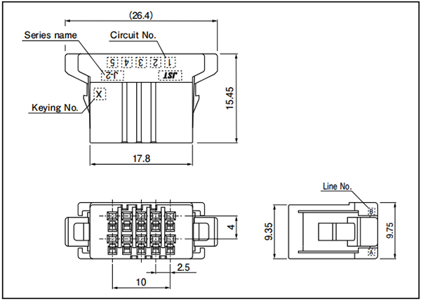 J2200 Receptacle housing