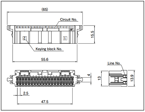 J2400 Receptacle housing (Side locking type)