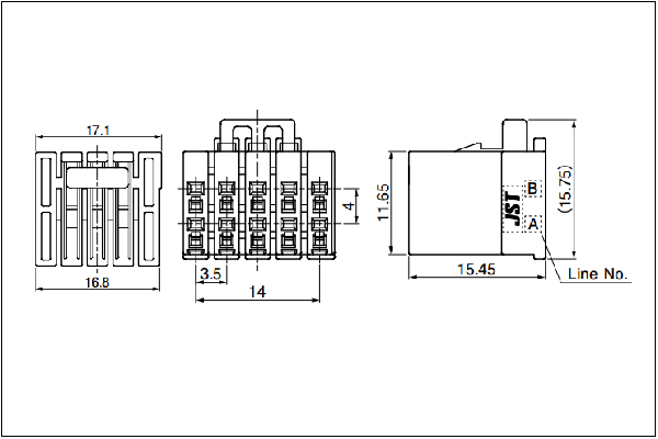 J2500 Receptacle housing 10 circuits