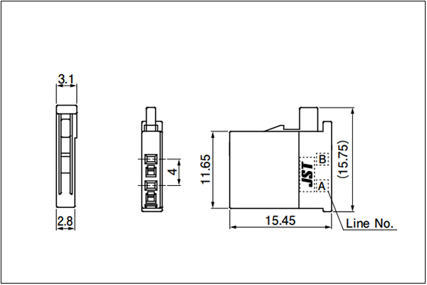 J2500 Receptacle housing 2 circuits