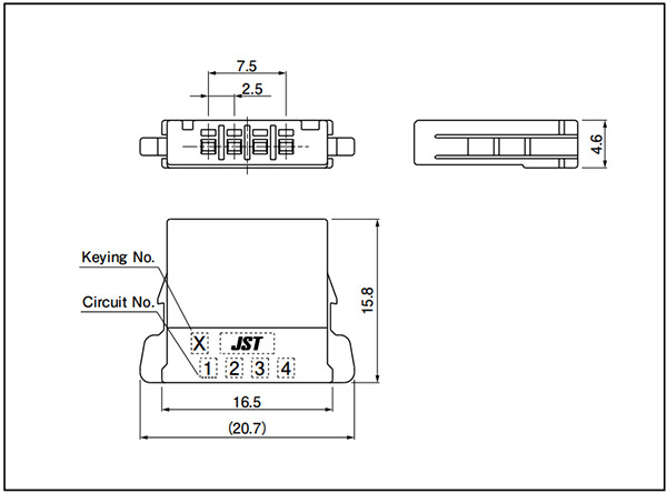 J2800 Receptacle housing