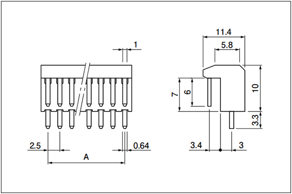 JST NH Header - Bottom entry type