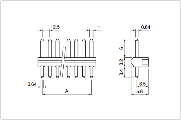 JST NH Header - Top entry type